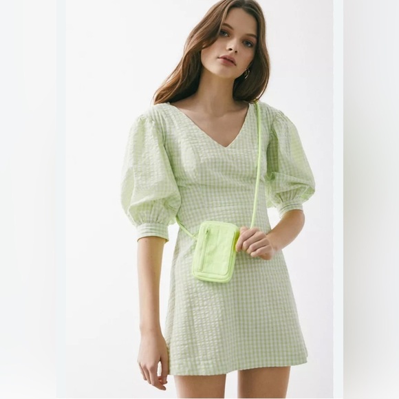 Urban Outfitters Lime Green checkered Dress - Picture 1 of 4